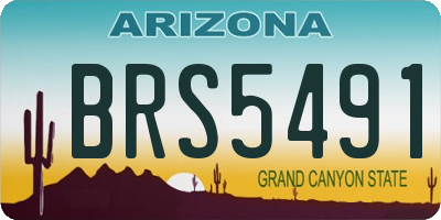 AZ license plate BRS5491