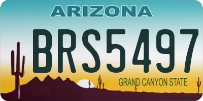 AZ license plate BRS5497