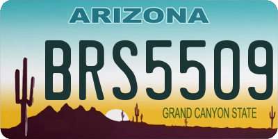 AZ license plate BRS5509