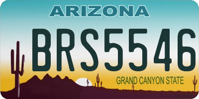 AZ license plate BRS5546