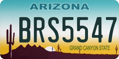 AZ license plate BRS5547