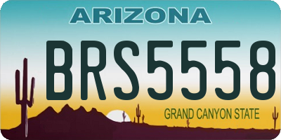 AZ license plate BRS5558