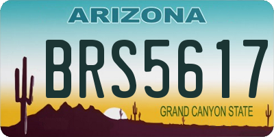 AZ license plate BRS5617