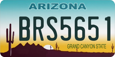 AZ license plate BRS5651