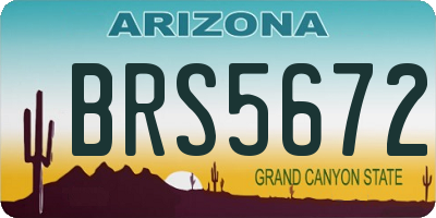 AZ license plate BRS5672