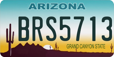 AZ license plate BRS5713
