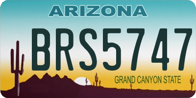 AZ license plate BRS5747