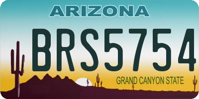 AZ license plate BRS5754