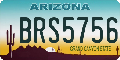 AZ license plate BRS5756