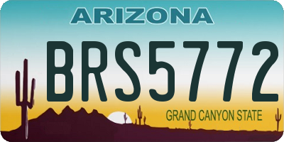 AZ license plate BRS5772