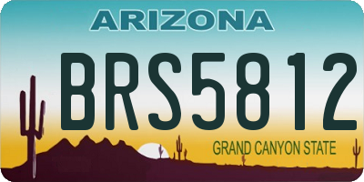 AZ license plate BRS5812