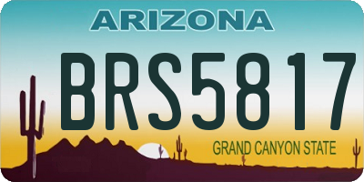 AZ license plate BRS5817