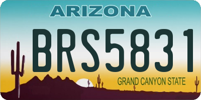 AZ license plate BRS5831