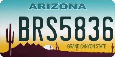 AZ license plate BRS5836