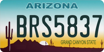 AZ license plate BRS5837
