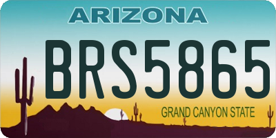 AZ license plate BRS5865