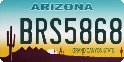 AZ license plate BRS5868