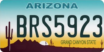 AZ license plate BRS5923