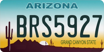 AZ license plate BRS5927