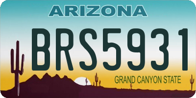 AZ license plate BRS5931