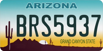 AZ license plate BRS5937