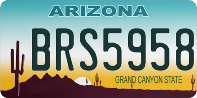 AZ license plate BRS5958