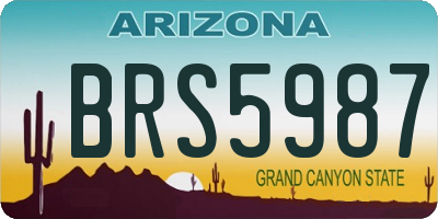 AZ license plate BRS5987