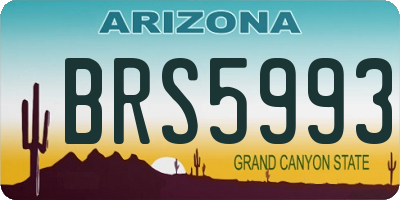 AZ license plate BRS5993
