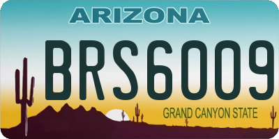 AZ license plate BRS6009