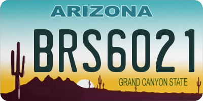 AZ license plate BRS6021