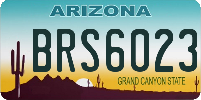 AZ license plate BRS6023