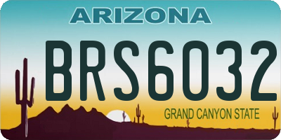 AZ license plate BRS6032