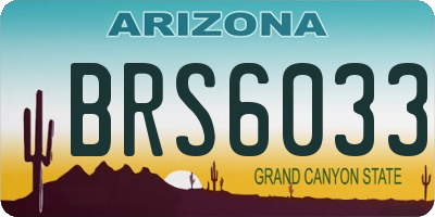 AZ license plate BRS6033