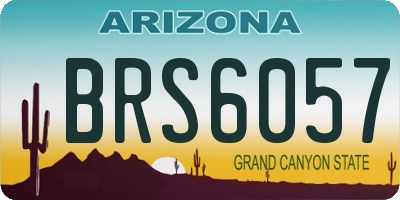 AZ license plate BRS6057