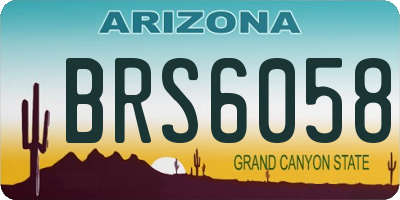 AZ license plate BRS6058