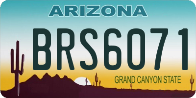 AZ license plate BRS6071