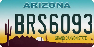 AZ license plate BRS6093