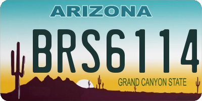 AZ license plate BRS6114
