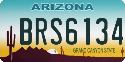 AZ license plate BRS6134