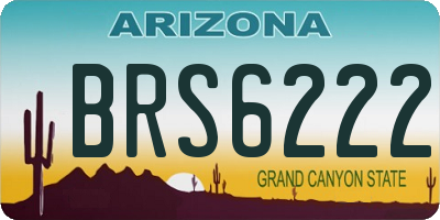 AZ license plate BRS6222