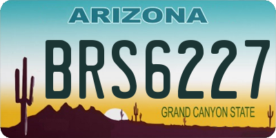 AZ license plate BRS6227
