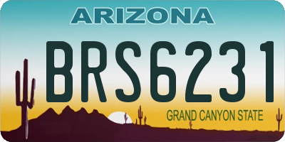 AZ license plate BRS6231