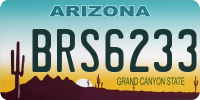 AZ license plate BRS6233