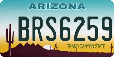 AZ license plate BRS6259