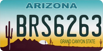 AZ license plate BRS6263