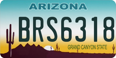 AZ license plate BRS6318
