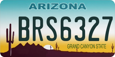 AZ license plate BRS6327