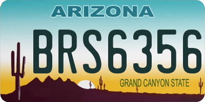 AZ license plate BRS6356