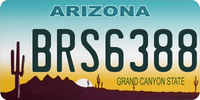 AZ license plate BRS6388