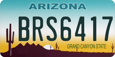 AZ license plate BRS6417